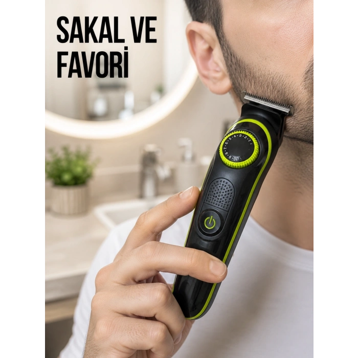 Çok Başlıklı Erkek Tıraş Makinesi Sakal Favori Burun Kulak Ve Vücut Bakım Seti