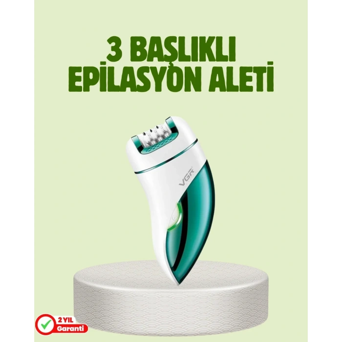 Çok Fonksiyonlu Epilatör 600mah 90 Dakika Kullanım Led Metal Başlık Su Geçirmez