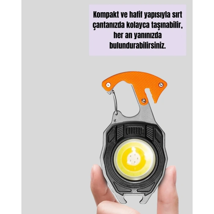 Çok İşlevli Usb Şarjlı Anahtarlık Fener