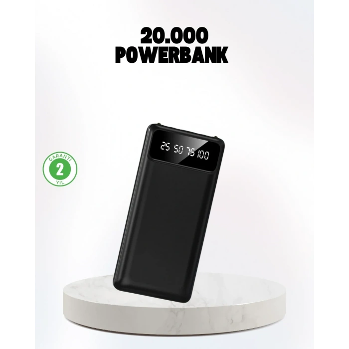 Çoklu Güvenlik Korumalı 20.000 Mah Powerbank Fener Özellikli