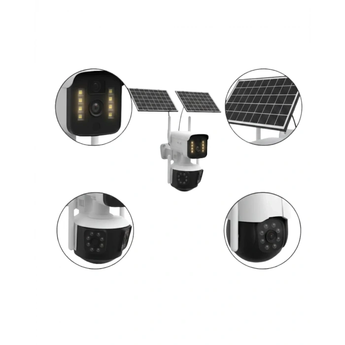 Çoklu Lensli 9mp Solar Ip Kamera Uzaktan İzleme Ve Alarm Bildirimli