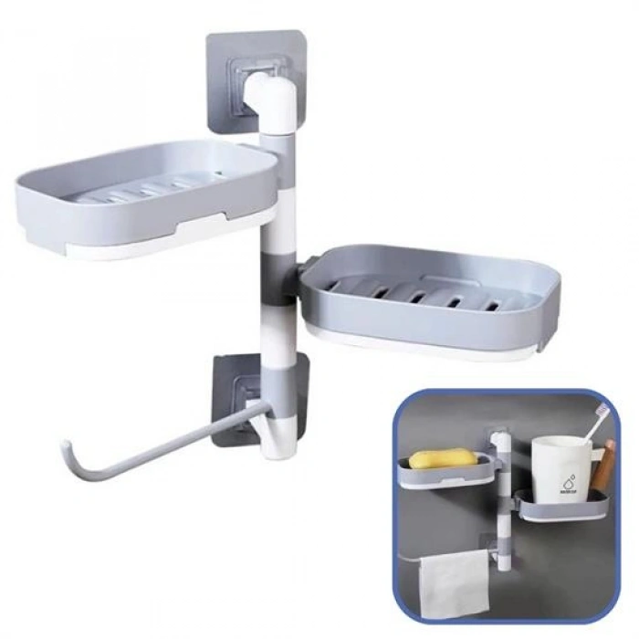 Çoklu Sabun Tutucu Fonksiyonel Banyo Sabunluk (5263)