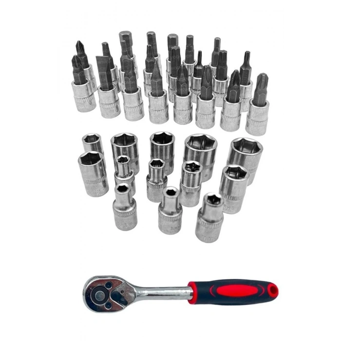 Cr-v Max 1/4 Cırcırlı 46 Parça Lokma Anahtar Takımı Bits Uç Seti Tam Set Germany