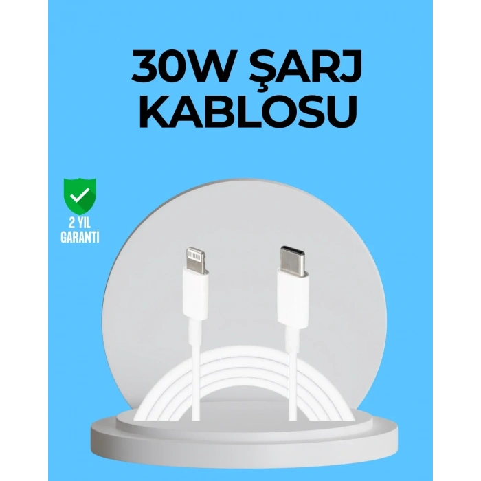 Dayanıklı Tpe Lightning Kablo – 30w Hızlı Şarj Ve Veri Transferi
