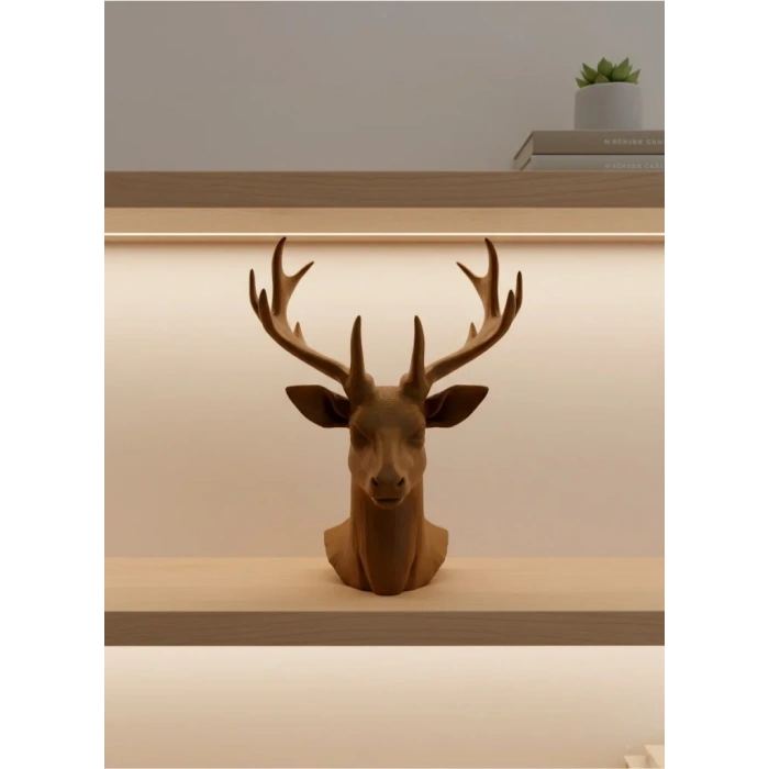 Dekoratif Kahverengi Geyik Biblo Salon Ve Raf Dekoru