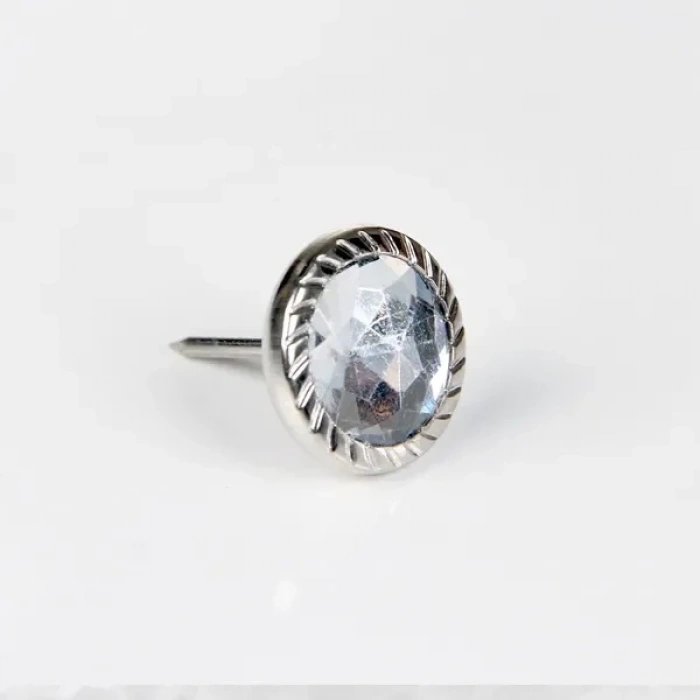 Dekoratif Parlak Taşlı Kabara Raptiye 17 Mm - 50