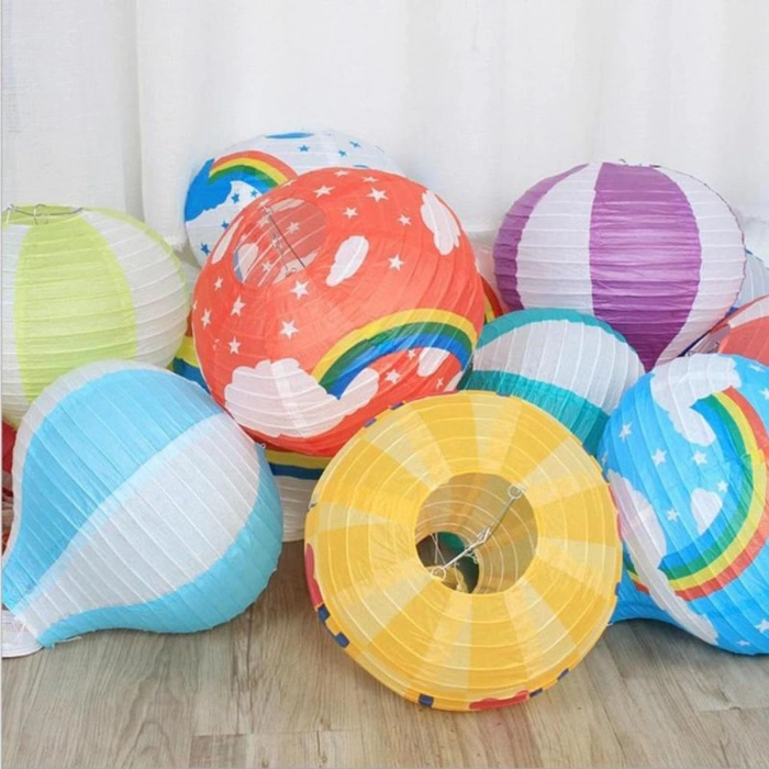 Dekoratif Renkli Kağıt Dilek Feneri Balonu Renkli Uçan Balon (5263)