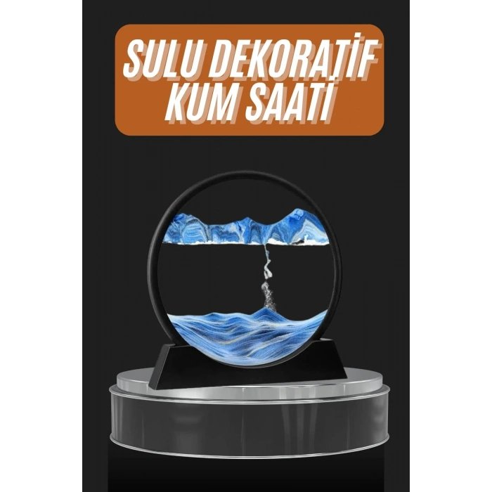 Dekoratif Sulu Kum Saati Ofis Masa Üstü Ev Yuvarlak Kum Saati