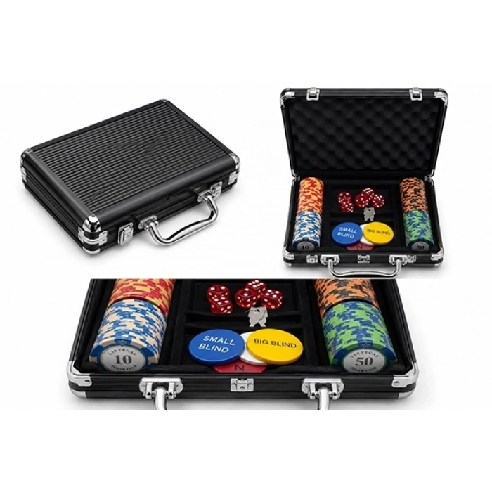 Deri Çantalı 100 Chip Ve 2 Adet İskambil Kağitına Sahip Poker Oyunu Alk5369