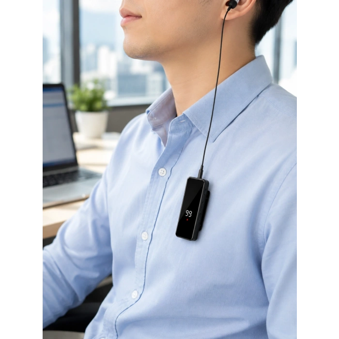 Dijital Ekranlı Bluetooth Kulaklık Tek Kulaklıklı Klipsli Kompakt Tasarım