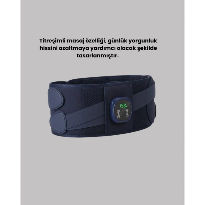 Dijital Ekranlı Isıtmalı Masaj Kemeri Bel Çevresi 100 Cm Altı İçin Uygun