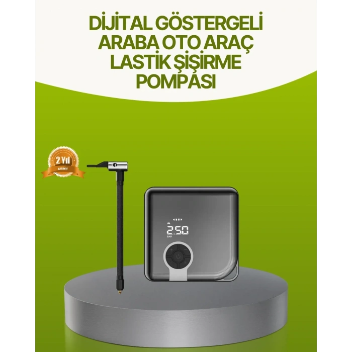 Dijital Ekranlı Taşınabilir Akıllı Araç Hava Kompresörü