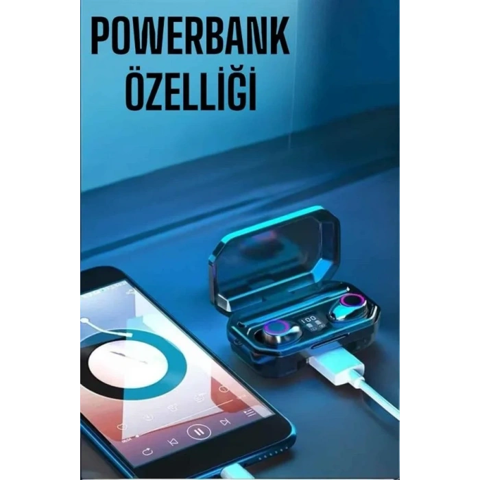 Dijital Göstergeli Bluetooth Bağlantılı Kulaklık Dokunmatik Kontrol