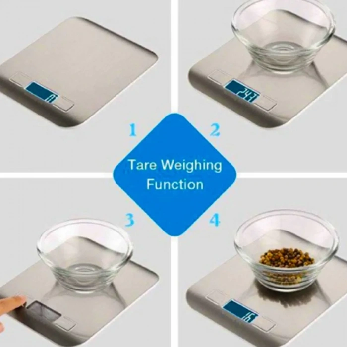 Dijital Mutfak Terazisi Paslanmaz Çelik Elektronik Lcd Ağırlık 5 Kg Ölçeklii Pişirme Ölçü Aleti