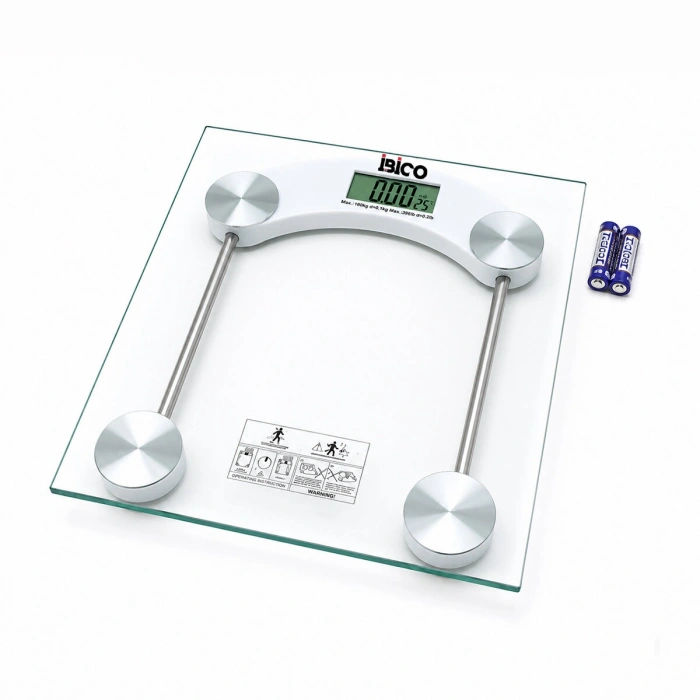 DİJİTAL - PİLLİ KARE BANYO BASKÜL TERAZİ TARTI LCD EKRAN 180KG/0.1G 30X30CM İ11-025 (5263)