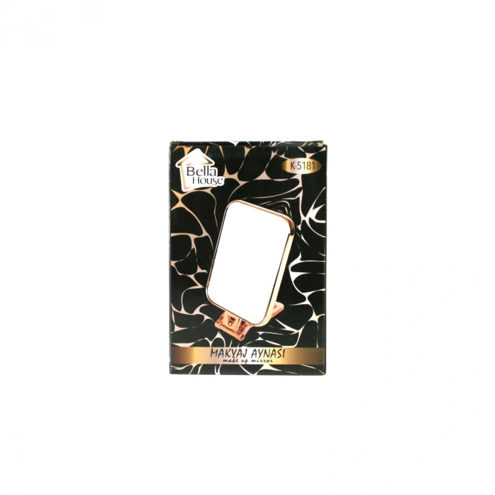 DİKDÖRTGEN - BAKIR 15X11.5CM MAKYAJ AYNASI ÇİFT TARAFLI KATLANIR AYAKLI (5263)