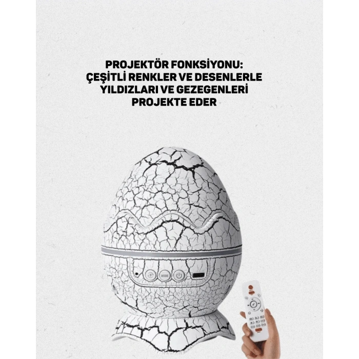 Dinozor Yumurtası Tasarımlı Projektörlü Gece Lambası