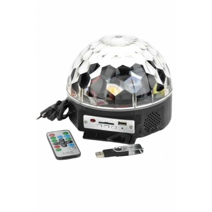 Disko Topu Renkli Işıklı Lazer Parti Bluetooth Bağlantılı Led Küre