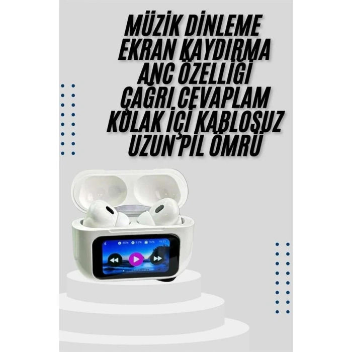 Dokunmatik Ekranlı Air Pro 2 Anc Kulaklık Kablosuz Çok Fonksiyonlu