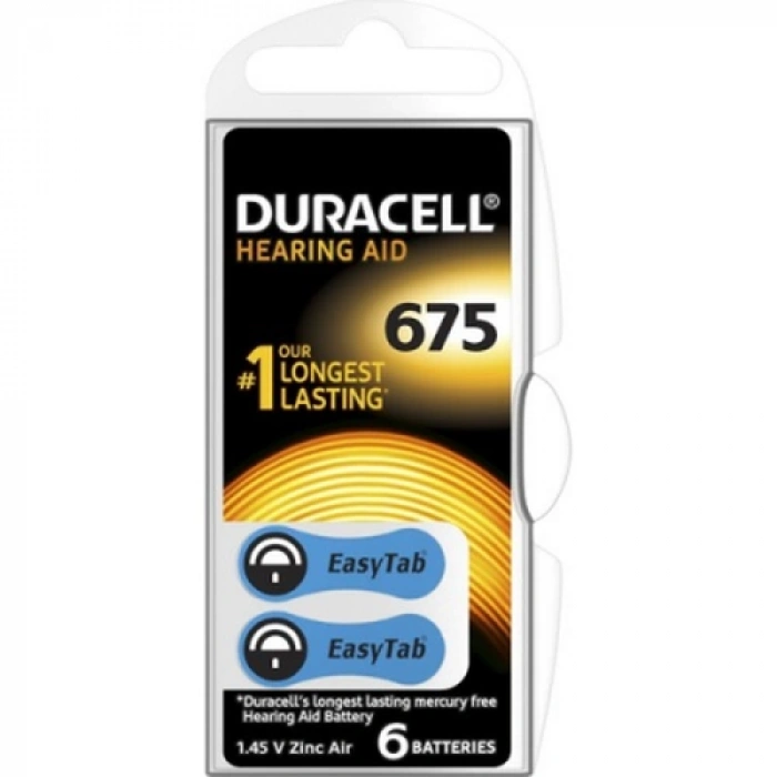 DURACELL 675 İŞİTME CİHAZ KULAK PİLİ 6 PARÇA  1 KUTU (5263)