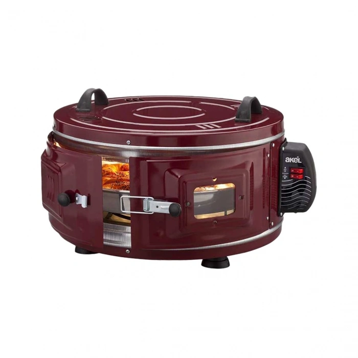 EKONOMİK GROSS YUVARLAK DAVUL FIRIN 1300W - 53CM ALÜMİNYUM TEPSİ ÖN GÖZETLEME CAMI AF-007B (5263)