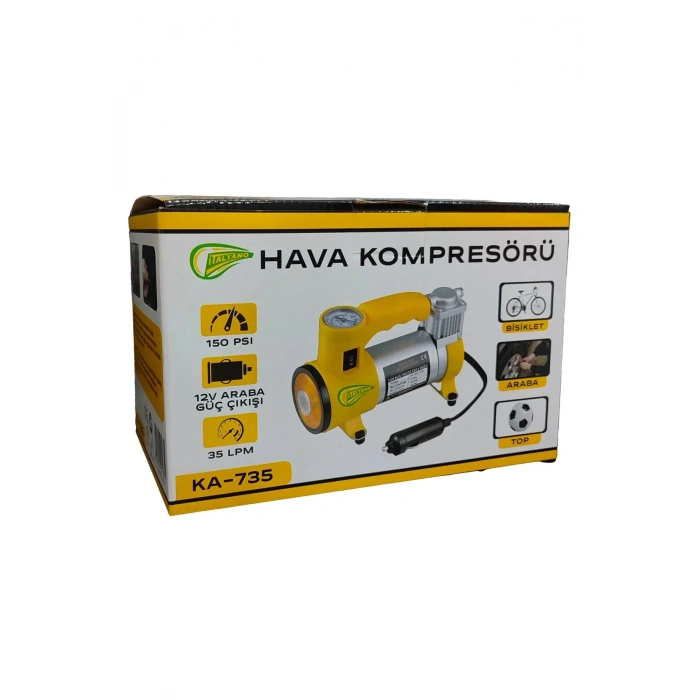 Elektrikli Araba Lastik Şişirme / 150 PSI - 12V / Taşınabilir Metal Hava Kompresörü (5263)