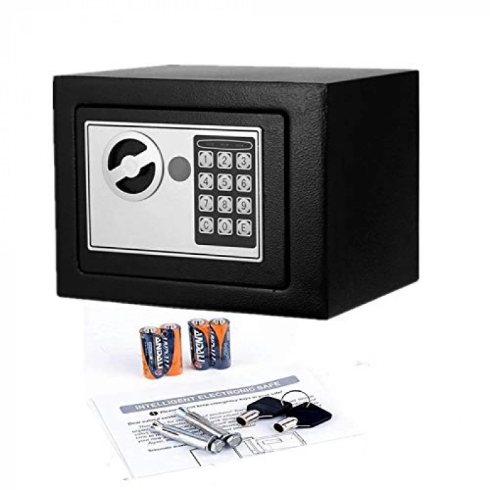 Elektronik Tuşlu Çelik Para Kasası Siyah (5263)