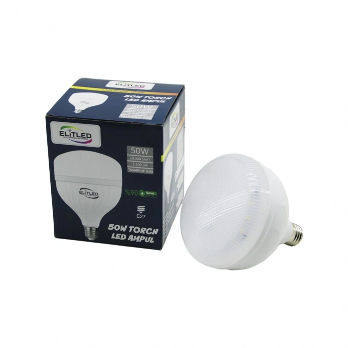ELİTLED EL-02 12/50 50W TORCH LED BULB AMPUL BEYAZ - 6400K E27 5500 LÜMEN 20.000 SAAT ÖMÜR (5263)