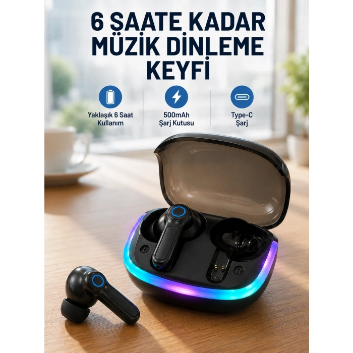 Enc Mikrofonlu Bluetooth 5.4 Kablosuz Kulaklık 40ms Düşük Gecikmeli Tws Kulaklık