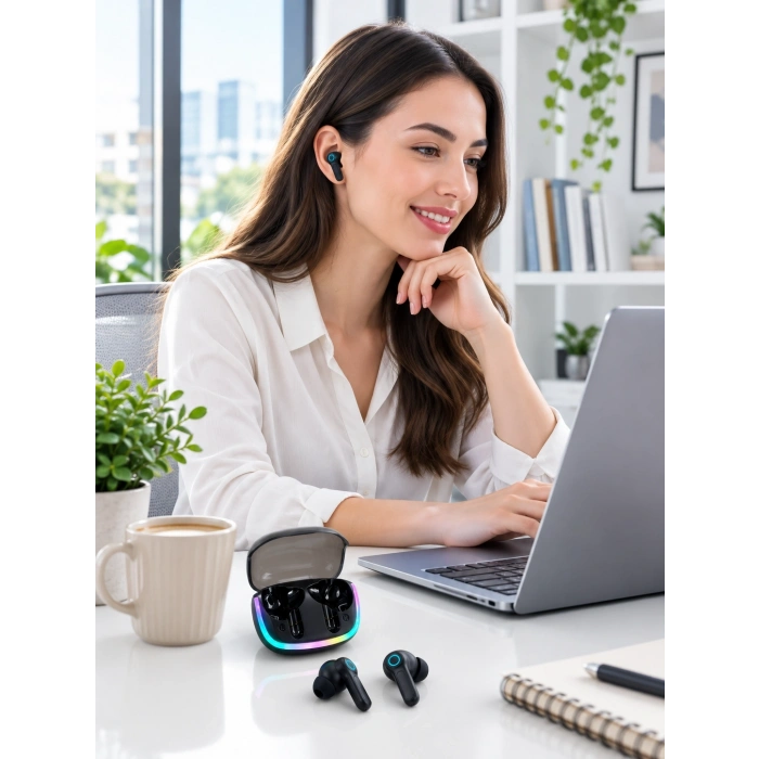 Enc Mikrofonlu Bluetooth 5.4 Kablosuz Kulaklık 40ms Düşük Gecikmeli Tws Kulaklık