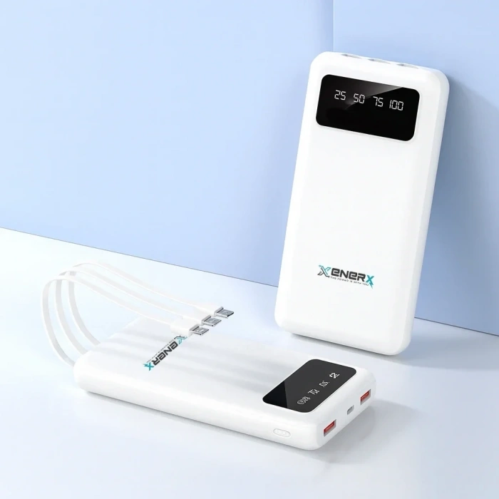 Enerx ENR-P20DC 20000 mAh 2.1 Amper Dahili Kablolu Powerbank Siyah (5263)