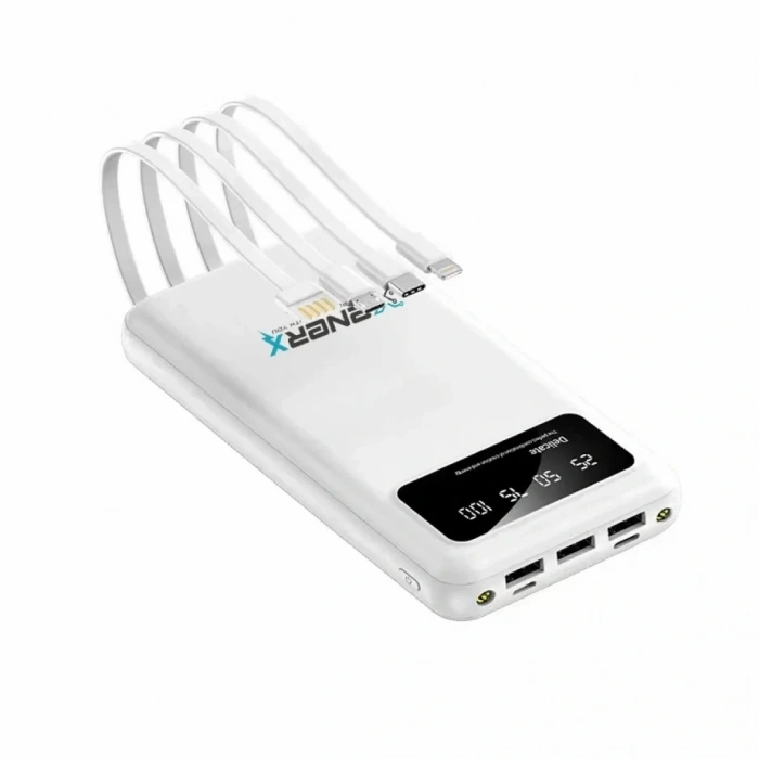 Enerx ENR-P20DC 20000 mAh 2.1 Amper Dahili Kablolu Powerbank Siyah (5263)
