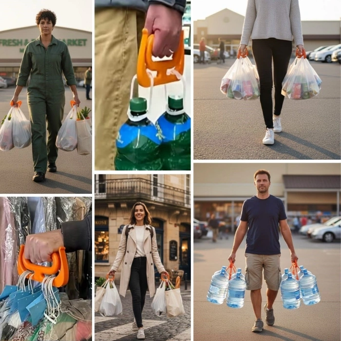 Ergonomik Poşet Taşıma Aparatı – Ağır Yük Taşıyıcı Tutacak, Elden Kesme Yapmayan Kolay Taşıma Kancası, Market ve Alışveriş Çantası Taşıyıcısı (5263)