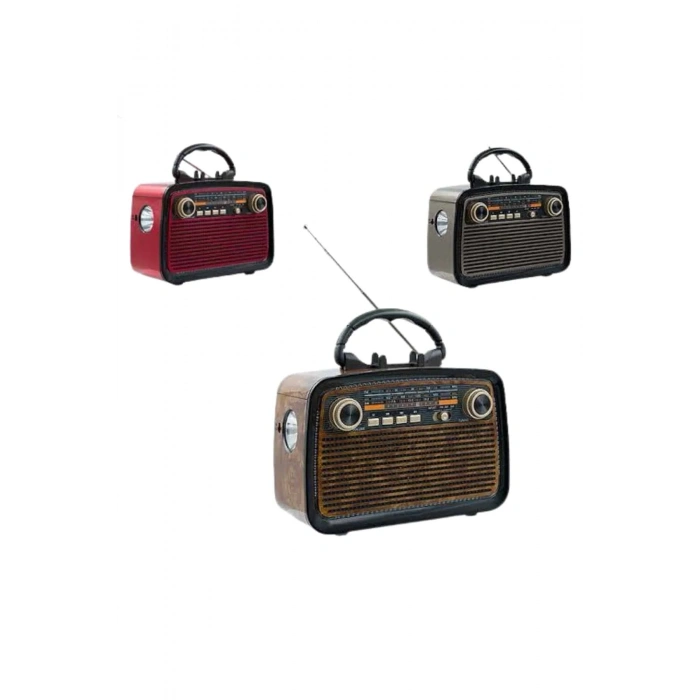 Eskitme Nostalji Tasarımlı Bluetoothlu Nostalji Radyo Ahşap Nostaljik Görünümlü