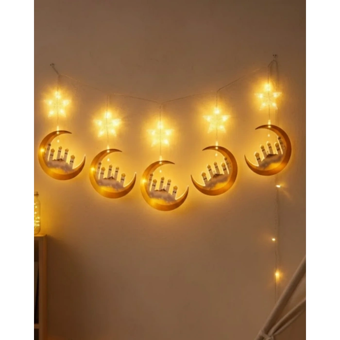 Ev İçi Ramazan Led Aydınlatma Saçağı 3 Metre Şık Tasarım