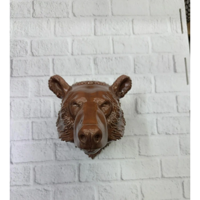 Ev Ve Ofis İçin Dekoratif Ayı Başı Heykel Hediyelik Duvar Aksesuarı