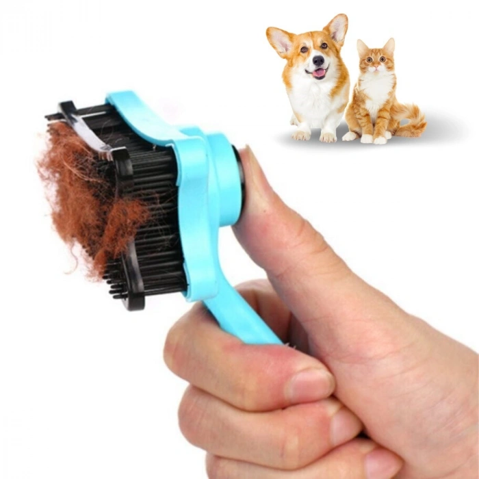 Evcil Hayvan Kedi Köpek Tüy Toplayıcı Otomatik Tuşlu Pet Tarak (5263)