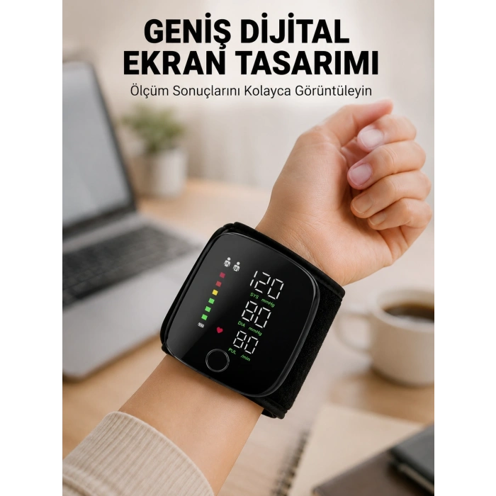 Evde Günlük Kullanıma Uygun Şarjlı Bilekten Tansiyon Ölçüm Cihazı