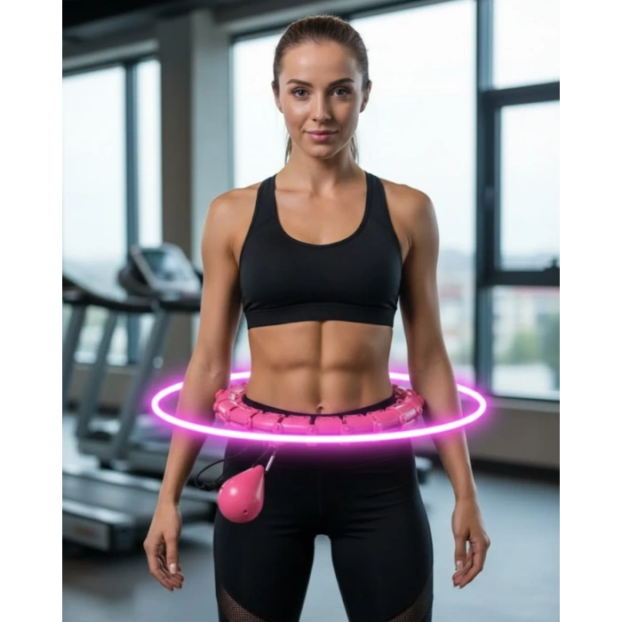 Evde Spor İçin Akıllı Hula Hoop Çemberi Bel İnceltici Mor