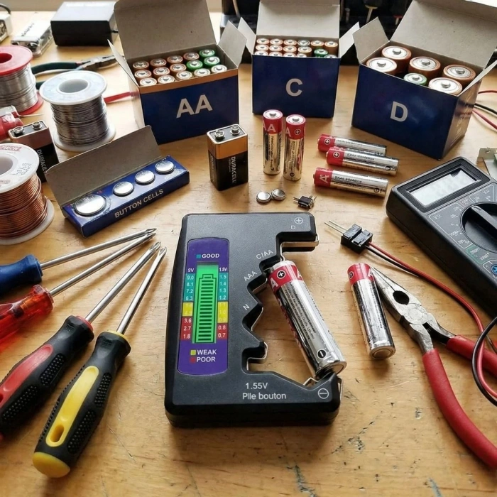 Evrensel Dijital Pil Test Cihazı – AA, AAA, C, D, N, 9V ve Düğme Pil Uyumlu Mini Pil Kapasite & Seviye Ölçer (5263)