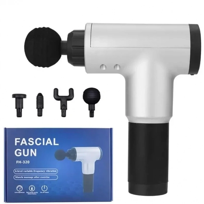 Fascial Gun RH-320 6 Kademe Hız Ayarlı, 4 Parça Başlıklı, Usb Şarjlı, Masaj Tabanca Aleti (5263)