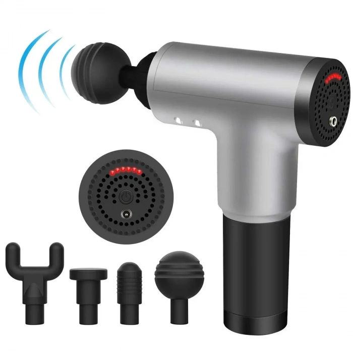Fascial Gun RH-320 6 Kademe Hız Ayarlı, 4 Parça Başlıklı, Usb Şarjlı, Masaj Tabanca Aleti (5263)