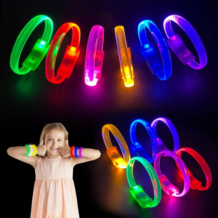 Festival &amp;amp; Parti LED Bileklik Baskı Yapılabilir 3 Farklı Mod Işıklı 1 Adet (5263)