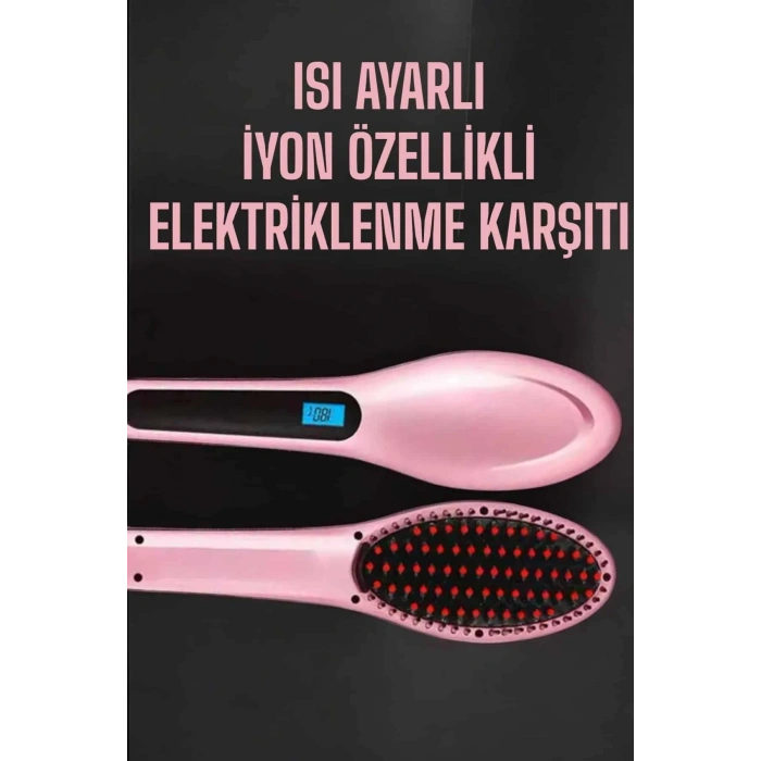 Fön Tarağı Saç Düzleştirici Sıkı Dişli Isı Ayarlı Elektriklenme Karşıtı