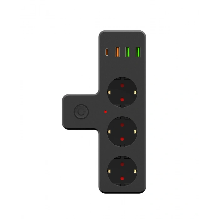 Ftr-12 Termal Akım Korumalı Isıya Dayanıklı 3’lü Priz 3x Usb 1x Type-c