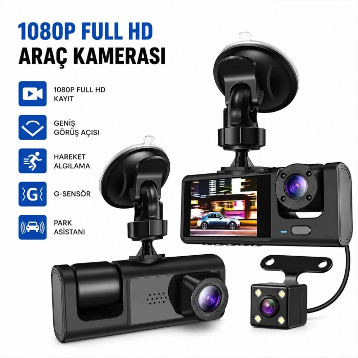 FULL HD 1080P SENSÖR - PARK ASİSTAN - HAREKET ALGILAMA OTO ARAÇ İÇİ KAMERA HS-362 (5263)
