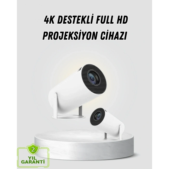Full Hd 4k Destekli Akıllı Projeksiyon – 130 İnç Ekran, Uzun Ömürlü Ampul Ve Çoklu Giriş