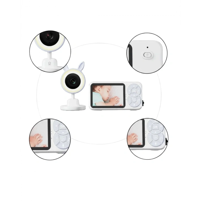 Gece Görüşlü Bebek Telsizi Besleme Hatırlatıcılı Lcd Ekran