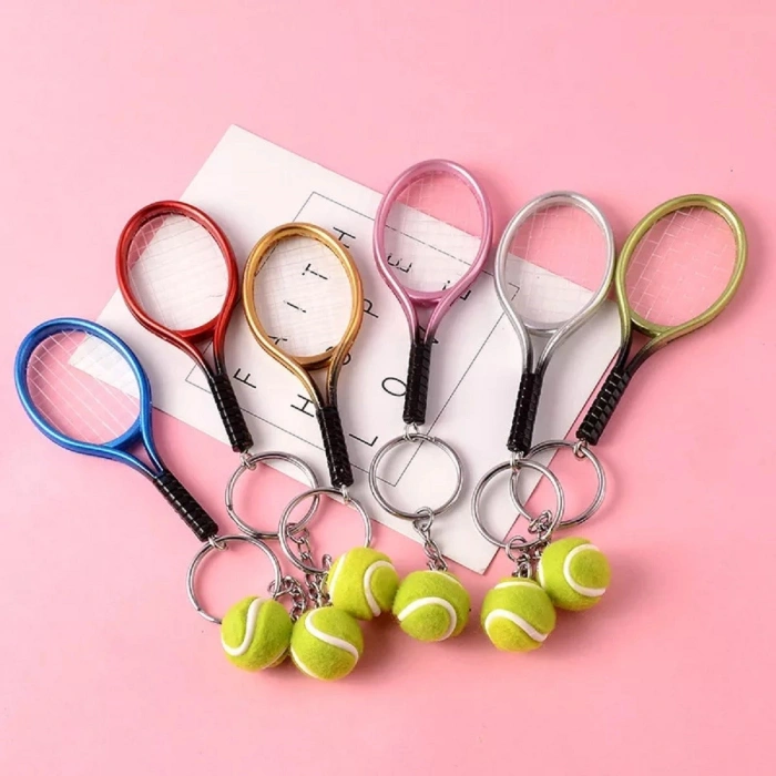 Gerçekçi Tenis Raketi Tasarımlı Şık Anahtarlık Kolye Çanta Süsü Tennis Keychain (5263)