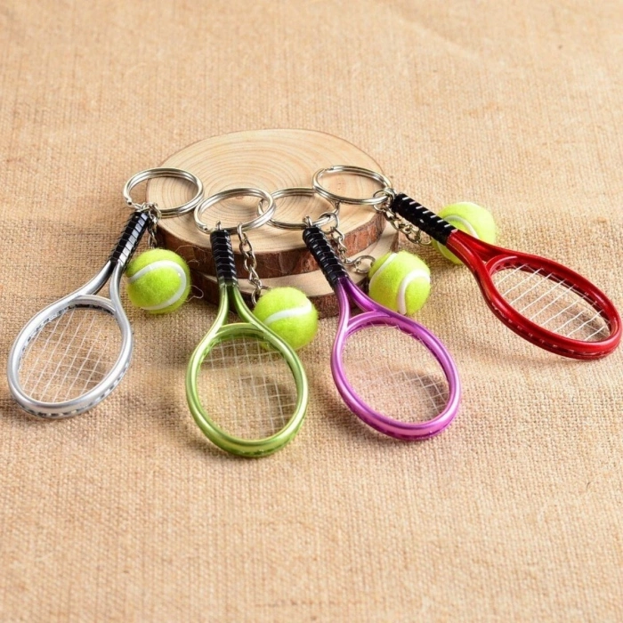 Gerçekçi Tenis Raketi Tasarımlı Şık Anahtarlık Kolye Çanta Süsü Tennis Keychain (5263)